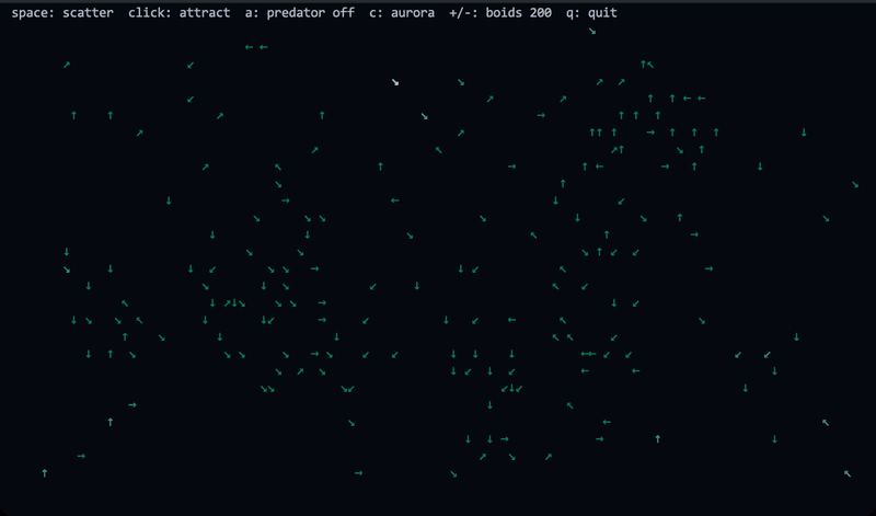 boids in ASCII cell mode
