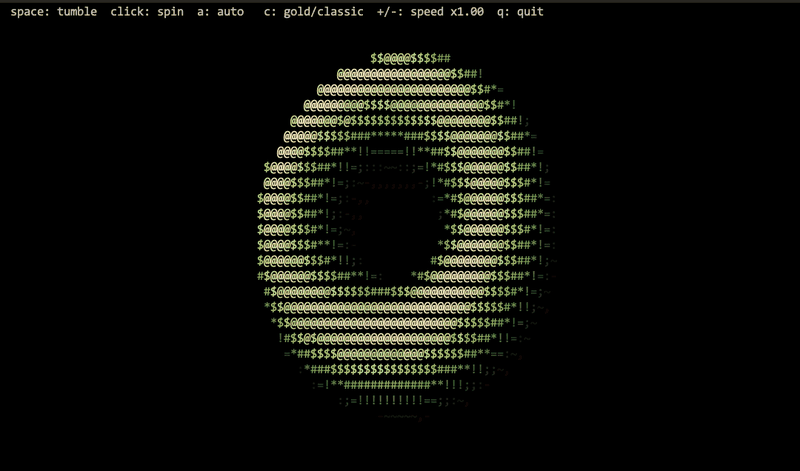 donut in ASCII cell mode