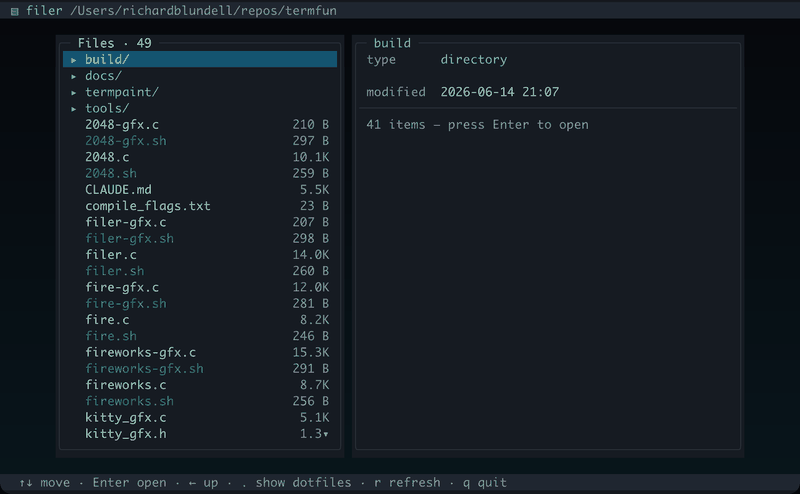 filer in ASCII cell mode