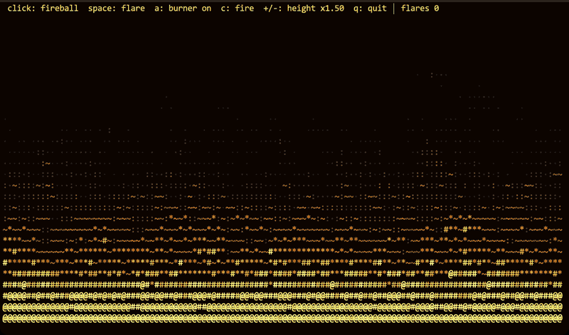fire in ASCII cell mode