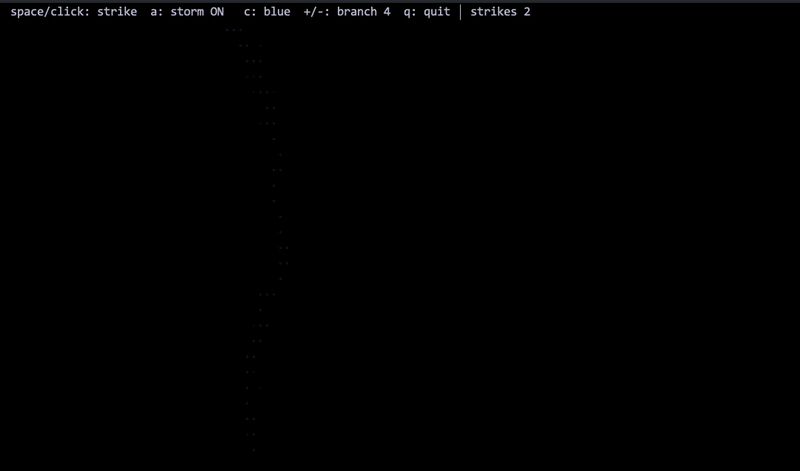 lightning in ASCII cell mode