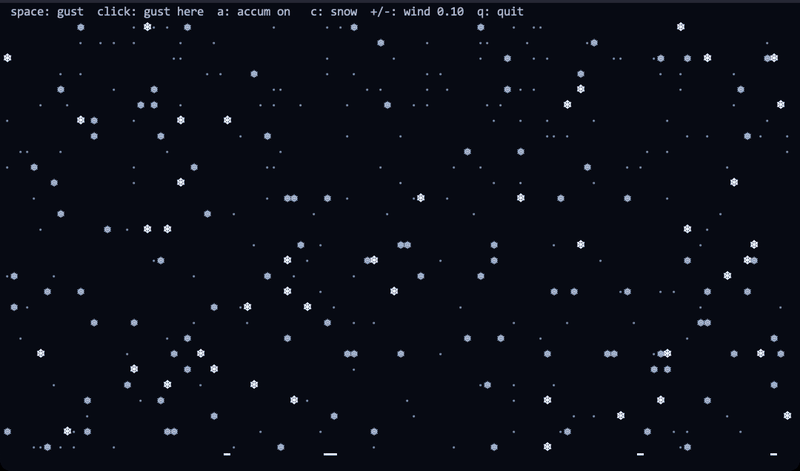 snow in ASCII cell mode